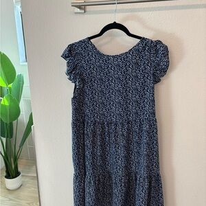 SHEIN Navy Floral Print Dress